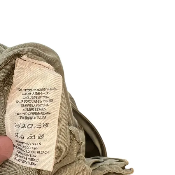 Free People Roaring Rayon Utilitarian jumpsuit Olive Green Drawstring Size‎ 4 - Image 14