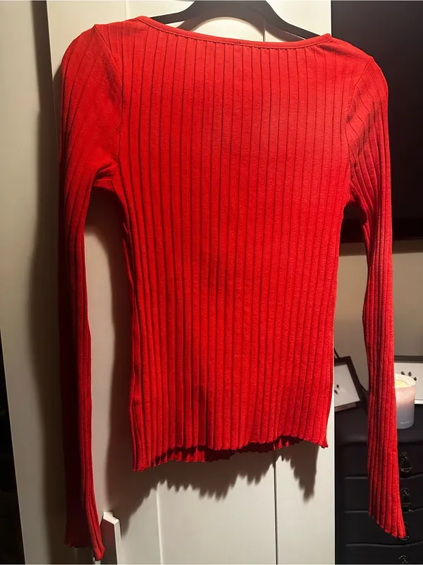 NWT Free People Tilly Long Sleeve Cardi-High Risk Red - Image 10