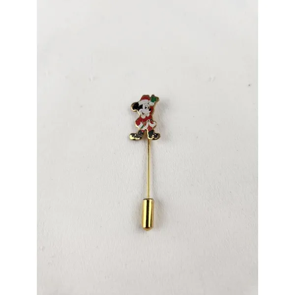 Vintage Walt DISNEY Mickey Mouse Stick Pin‎ Lapel Santa Christmas Holiday - Image 2