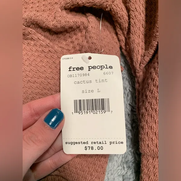 NWT free people we the free Wrap Top twist front cactus tint large MSRP$78 - Image 4