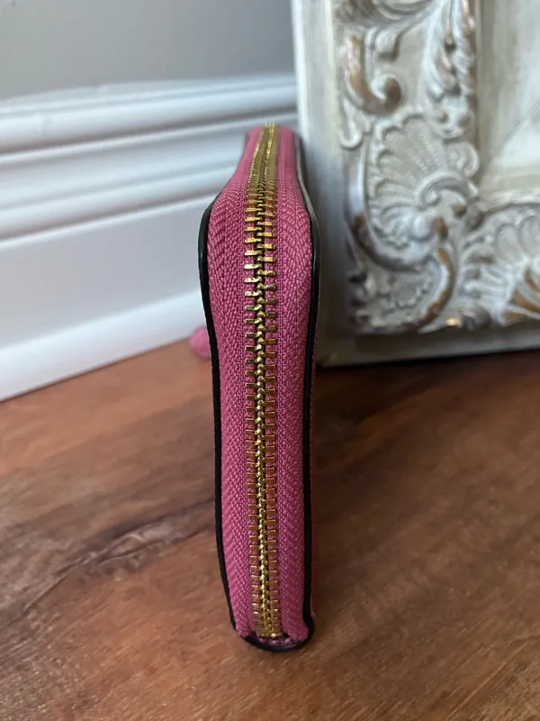 Coach Metallic Crossgrain Leather Zip-Around Long Wallet F21068 - Image 5
