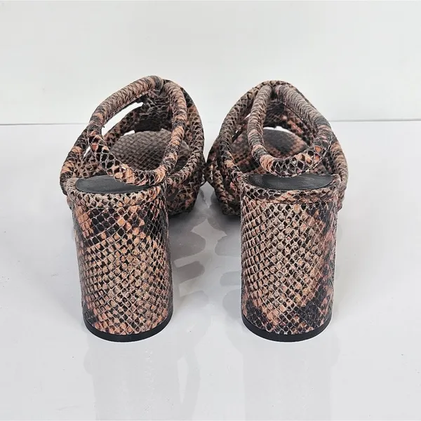 Free People‎ Colette Cinched Heel Python Snakeskin Size 36.5 Sandal - Image 6