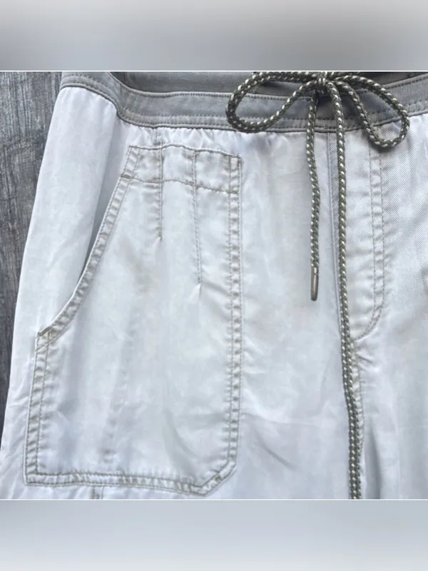 Anthropologie Women Gray Solid Jogger Pants Tapered Elastic Waist Pockets Sz M - Image 4