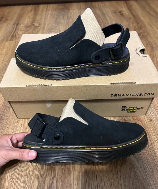 DR MARTENS Carlson black suede slingback mules clogs slip on shoes women’s 9 new - Image 7