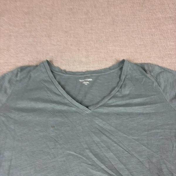 Eileen Fisher Shirt Womens M Blue V-Neck Short Sleeve Organic Cotton Jersey Top - Image 4