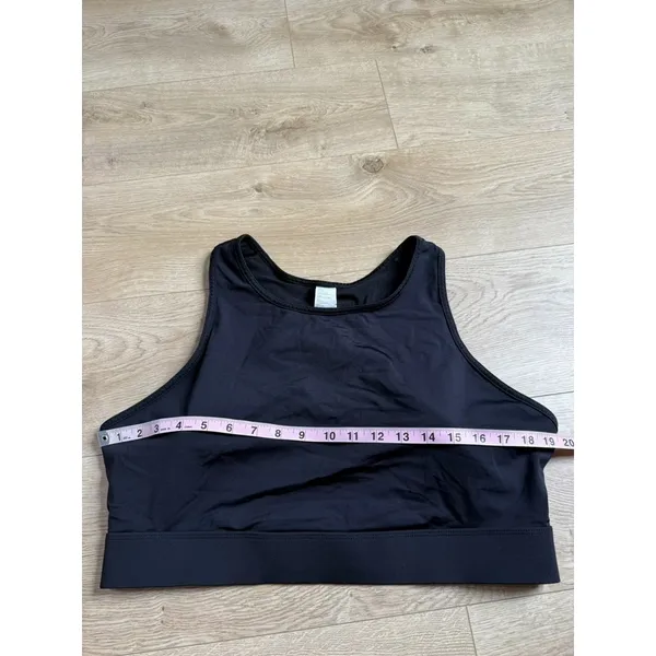 EUC Womens Fabletics Black‎ Trinity High Impact Sports Bra 2X 18-20 Back Pocket - Image 6