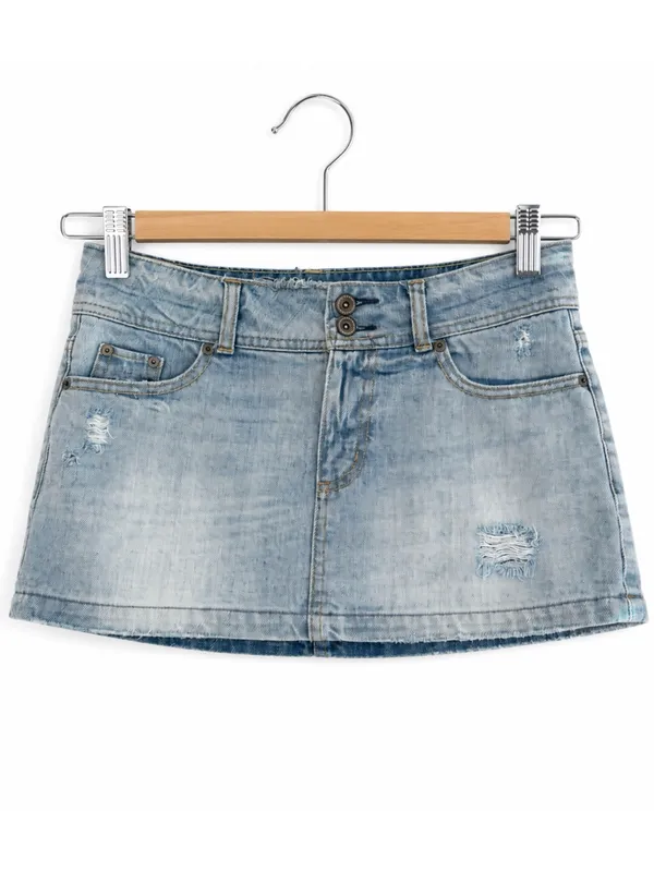 American Eagle Outfitters Light Blue Denim Mini Skirt - Image 2