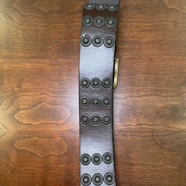 Free People Vintage Brown Wide Studded Belt - Image 3