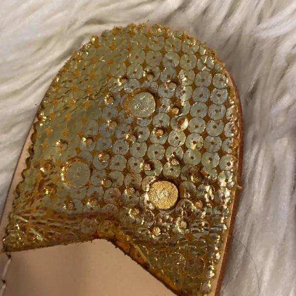 Jack Rogers Sandals size 7 M excellent condition color is gold - Image 5