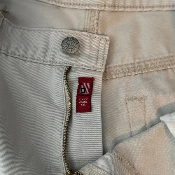 Vintage Polo Jeans Co Ralph Lauren Saturday Shorts Womens 10 White Denim Y2K - Image 8