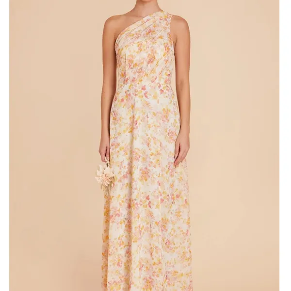 Birdy Grey Kira One-Shoulder Maxi Dress in the "Pressed Floral" Pattern - Image 2