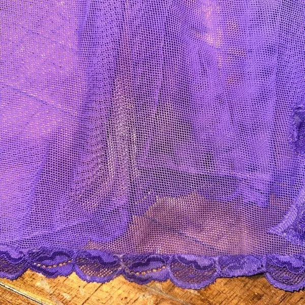 Victoria’s Secret purple semi sheer lace S shirt nightgown - Image 2