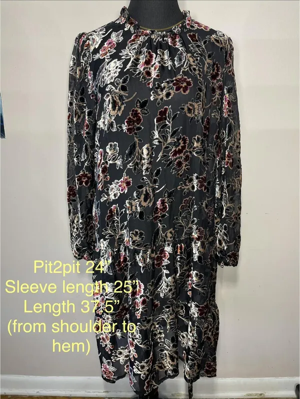 Julia Jordan New Floral Long-Sleeve Mini Dress Whimsigoth L - Image 3