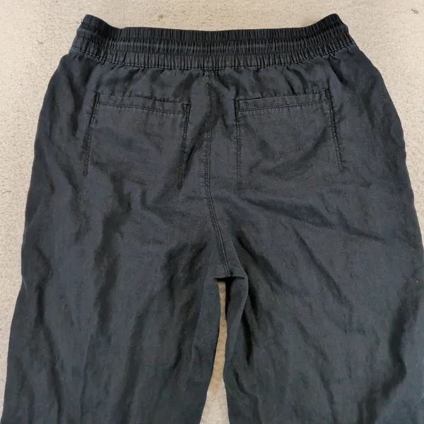 Athleta Cabo Linen Jogger Pants Black Small 658556-01 Drawstring Relaxed Casual - Image 8