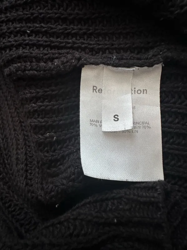 Reformation Black Crewneck Knit Top size small - Image 3
