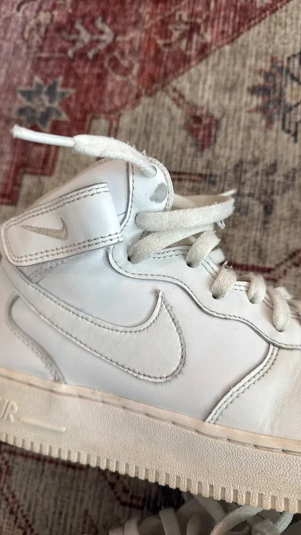 High-Top Air Force 1 Nike White Leather Shoes - Image 6