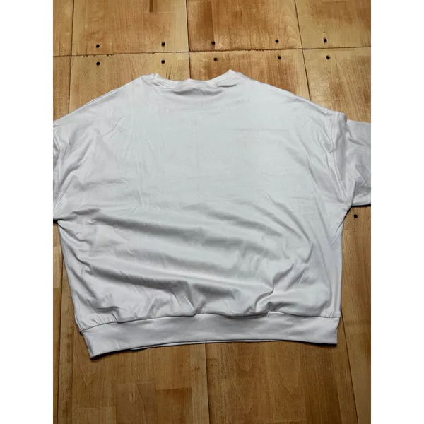 Womens White Football Lips Graphic Sweatshirt‎ Pullover Size L - Image 3