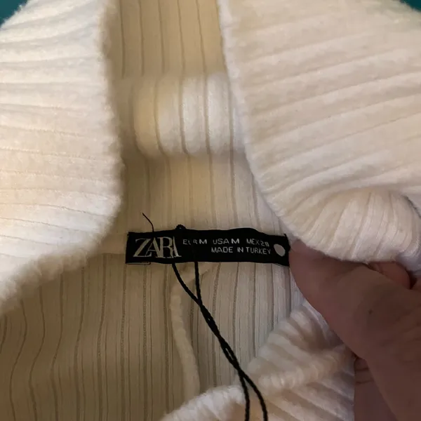 NWOT‎ Zara White Cowl Neck Sweater with Ribbed Texture - Image 3