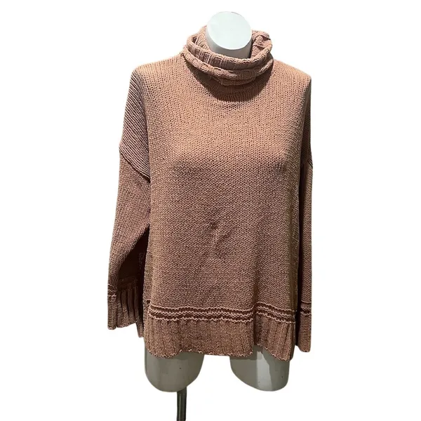 Aerie Sweater Womens Size M Brown Oversized Turtleneck Pullover Cozy Tunic - Image 7
