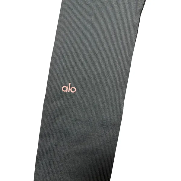 Alo Yoga Dark Green Ribbed Leggings - Image 3