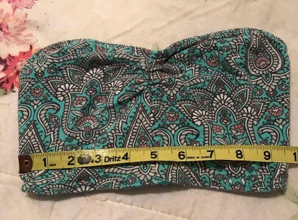 5/$25 Sale reversible bandeau bra paisley print on one side - Image 4