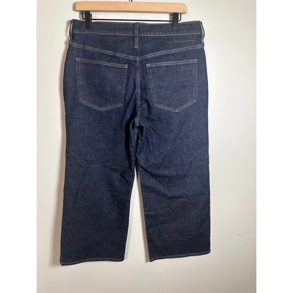 J.Crew 96 Slim Wide Leg Petite Jeans‎ Dark Indigo High Rise Cropped Size 30P - Image 6