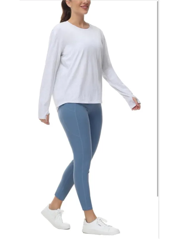 NEW THE GYM PEOPLE Long Sleeve Workout Shirts Back Loose Fit Running Tee XS - Image 7