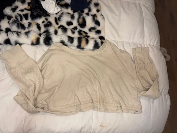 free people we the free long sleeve crop top tan - Image 2