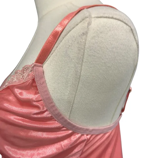 VTG Y2K Tracy Pink Silky Lace Baby Doll Slip Top Cami Fairy Medium Coquette 90's - Image 5