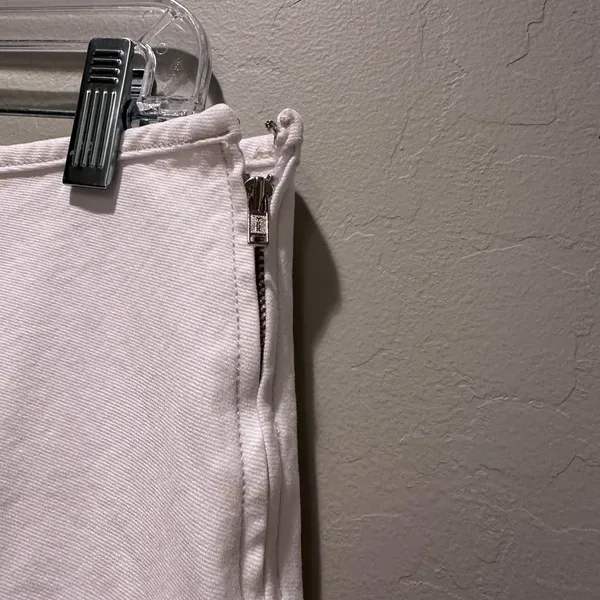 Le Jean White Denim‎ Colette Midi Skirt Size Medium - Image 9