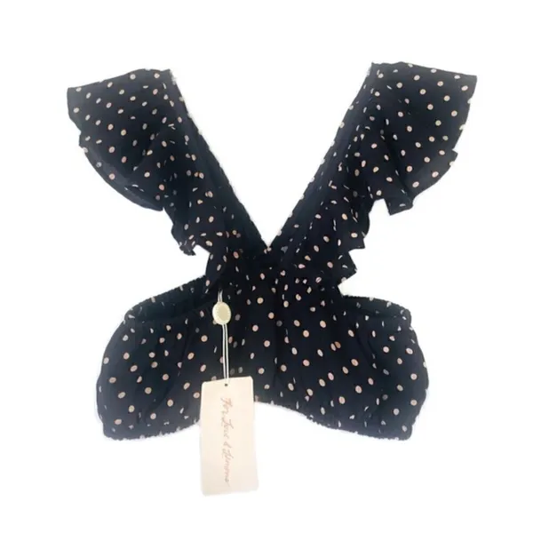 NEW For Love and‎ Lemons Navy Polka Crop Top - Image 5