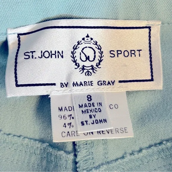 St. John Sport by Marie Gray Robins Egg Blue Straight‎ Leg Pants Size 8 - Image 7