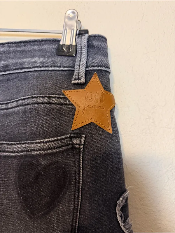 OLI & HALI Grommet HEART DENIM‎ JEANS Size Large - Image 10