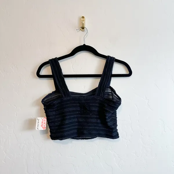 Free People Movement | Femme Sheer Cropped‎ Athletic Tank Top in Black - Image 3