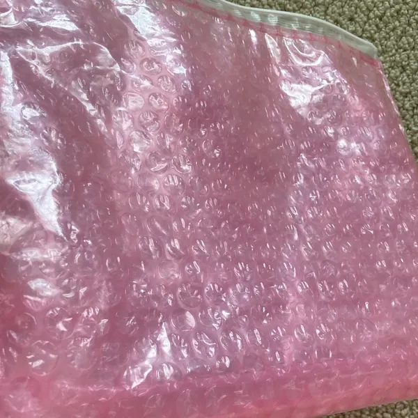 Glossier Bubble Pink Zipper Cosmetic Bag Pouch Slide Closure Like New 10.5” x 9” - Image 8