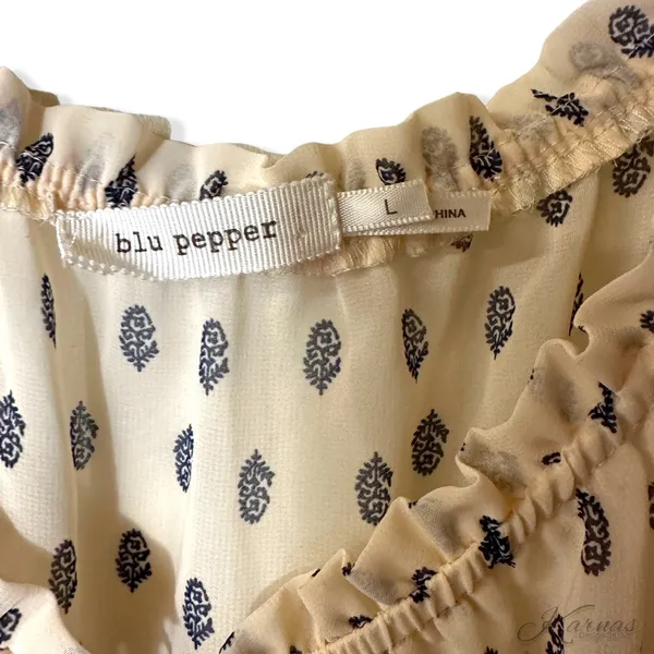 Blu Pepper Sheer Boho Tassel Top LG - Image 9