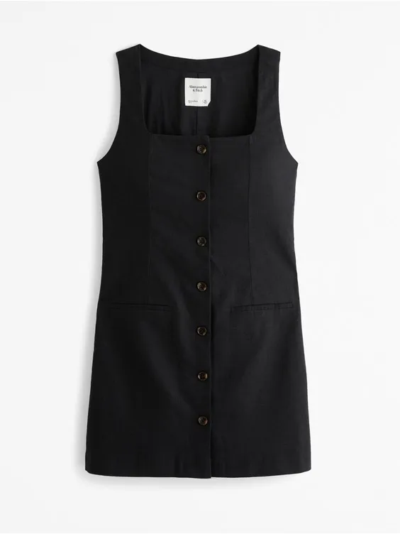 The Abercrombie & Fitch Mara Squareneck Linen-Blend Vest Mini Dress - Image 5