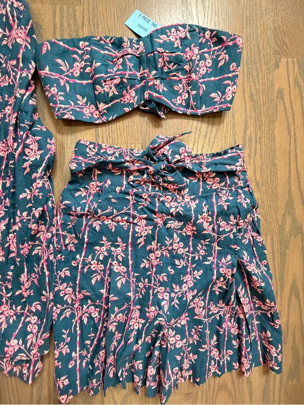Free People Poolside Three Piece Set in Blue Combo - Image 4