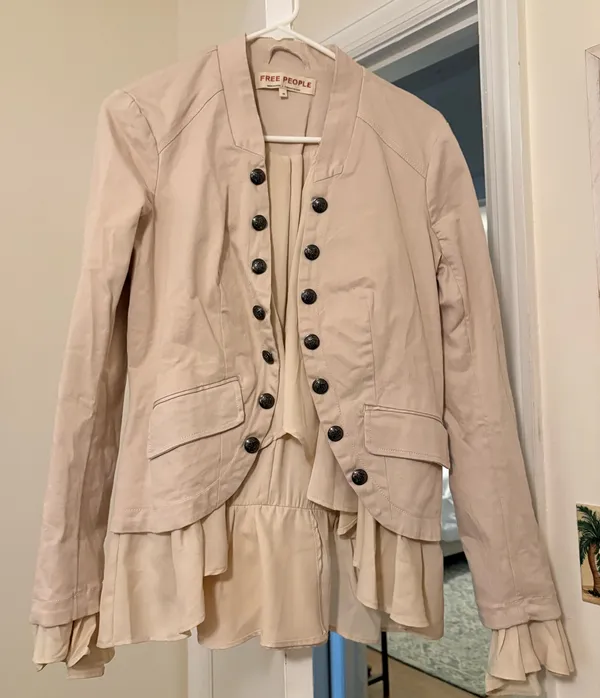 Free People Ruffle Jacket Military - Image 2
