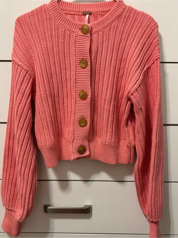 Free People All Yours Cardigan Pink - Image 2