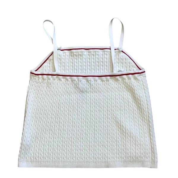 Lauren‎ Ralph Lauren White Cable Knit Cotton Sweater Tank Top Plus Size 1X VTG - Image 3