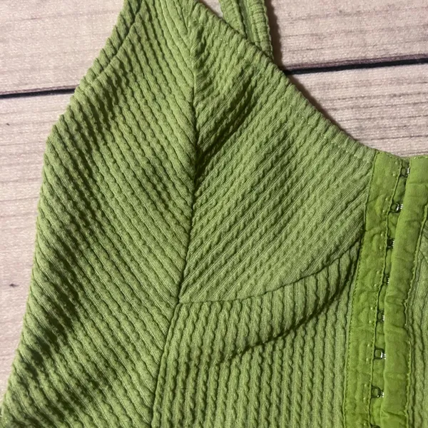 Urban Outfitters Estella Textured Green Crop Top - Image 7