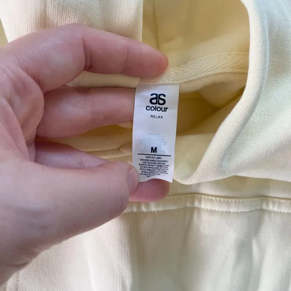 New Butter Yellow Fleece Lined "Home By 3" hoodie Sweater Size M - Image 5