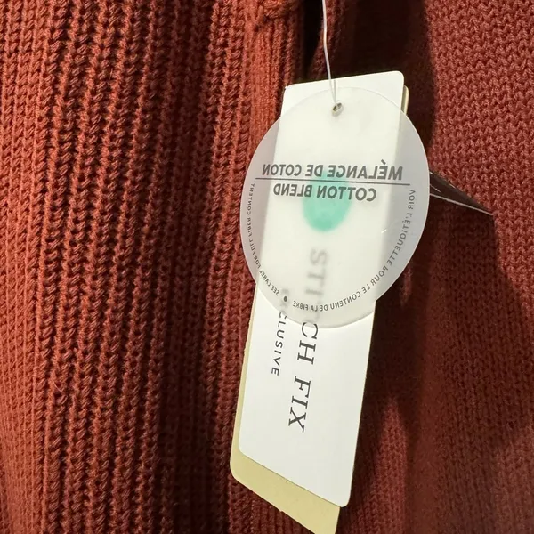 NWT STITCH FIX RD STYLE Women's Sz L Long Sleeve Josslyn V Neck Sweater Rust - Image 7
