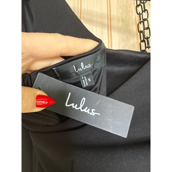 NWT Lulus Inspiring Allure Black Square Neck Column Maxi Dress Gala Banquet Sz S - Image 7