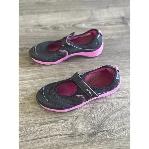 Vionic Women's Black & Pink Mary‎ Jane Walking Shoes Comfort Orthopedic - Image 3