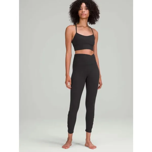 Lululemon Align High-Rise Ruched Waist Pant 25" Black Leggings Size 2 - Image 3