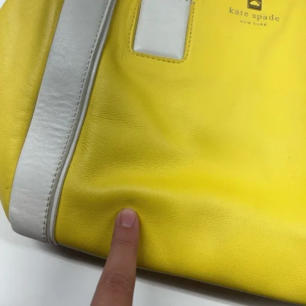 Kate Spade Blake Hudson Street Leather Satchel Crossbody Bag Limonium Yellow - Image 4