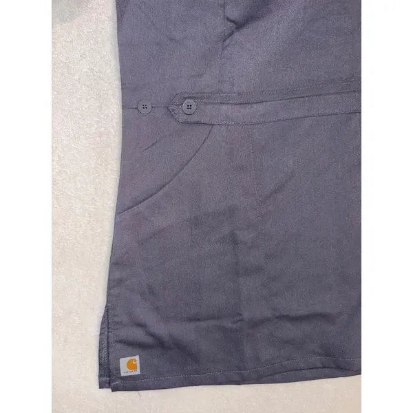 Carhartt Workflex Womens Scrub Top Pewter Gray C11202A V-Neck Medical Medium NWT - Image 3