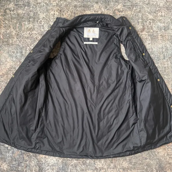 Barbour Cosmia Modern Heritage Black Quilted Longline Liner Vest USA 4 UK 8 - Image 7